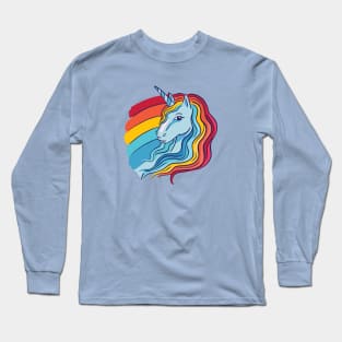 Rainbow Unicorn Drawing Long Sleeve T-Shirt